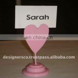 Pink Heart Wedding Favor Place Card Holder