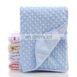 Super Soft Embossed Dot Coral Fleece Minky Baby Stroller Blankets thumbnail-2