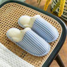 Men's Cotton Slippers With Heel Men's and Women's Home Shoes Winter Men's Cotton Drag Bag With Cotton Shoes Winter Wool Slippers Winter Home thumbnail-3
