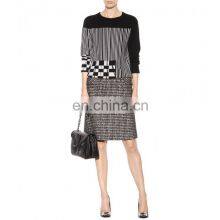 100% Pure Round Neck Strip Mongolian Cashmere Sweater Pullover thumbnail-1