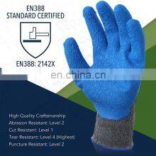 10G Poly Cotton Moisture-wicking Lining Grip Coating Gloves Textured Rubber Work Industry Gloves For Masonry Construction thumbnail-5