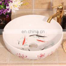 Unique Oriental Hand Maded Ceramic Porcelain Bathroom Sink With Countertop