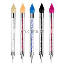 New Design Nail Art Picker Nail Art Dual-ended Dotting Pencil Wax Head Pick Up Rhinestone Picker thumbnail-1