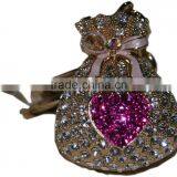 Custom Big Stone Keyring Metal Heart Keychain thumbnail-2