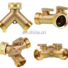 Factory Direct Supply Garden Hose Splitter 2 Way Brass Garden Hose Quick Connector Used for Garden Watering thumbnail-2