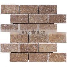 New Manufacturing Luxury Decoration Models Hot Sale Turkish Travertine Mosaic Tumbled From Turkey CEM-T-MOS-01-01 thumbnail-3