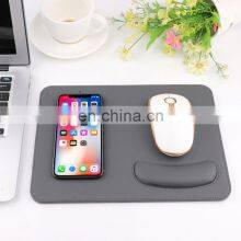 New Factory Supply Smart Long Black Wrist Rest Blank PU Wireless Charging Leather Sublimation Custom Mouse Pad thumbnail-1