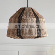 Natural Material Jute Lampshade Stripe Rope Nature Straw Pendant Light Decor Home Vietnam Supplier thumbnail-2