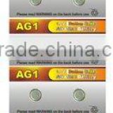 AG1-B10P alkaline coin button battery