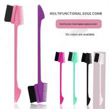 Hot-Selling Multi-Functional Eyebrow Hairline Cleaning Brush Makeup Comb Beauty Tool for Home Use Plastic Handle thumbnail-2