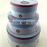Food Grade Round Christmas Cookies Tin Set/Christmas Cookies Box Tin Set thumbnail-1
