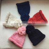Hot Selling Handmade Knitting Pom Pom Style Ladies Fashion Hats thumbnail-6