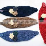 Good-looking 3 Flower Decorated Fashion Women Knitted Headband Headwear thumbnail-2