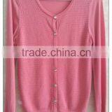 Plaid Women Knitting Wear Watermelon Red Women Long Sleeve Sweater Top O-neck Cardigan thumbnail-1