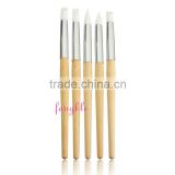 Good quality nail silicone tool 5pcs wooden handle nail brush silicone