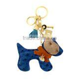 Ostrich Dog Lilac Blue Gold Keychian thumbnail-1