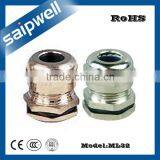 SAIPWELL ML32*1.5 Hottest Long Type Metal Cable Fittings Brass Plating Nickel Waterproof cable gland