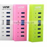 Universal Superspeed 7 Ports Usb 3.0 Hub 7 Port Usb3.0 Hub With Rj45 10/100/1000 Gigabit Ethernet Lan Network thumbnail-1