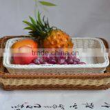 White Rectangular PP Rattan Display Basket in Supermarket thumbnail-4