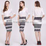 Lady Short Elastic Pencil Dress Midi Skirt Printing Slim Package Hip Skirt                        
                                                Quality Choice