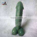 Hot sell gree aventurine artificial penis, penis stone