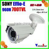 Surveillance Color Camera Outdoor 960h Ccd Sensor Sony Effio-E 700tvl Manual Zoom Lens 2.8-12mm Cctv Bullet Camera thumbnail-1