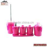 Good Quality 5 Pcs Melamine Red Color Cups Kids Beauty Bath Gift Sets