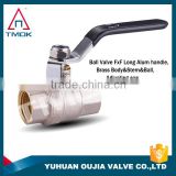 1/2 brass stem iron nut handle famale BSPP thread copper ball nickel plated hydraulic cw617n forged PTFE seat brass ball valve