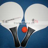 White Wooden Beach Racket With Printed Logo, Wooden Beach Tennis Racket thumbnail-1