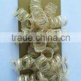 HOT SALE Gold Metallic Mesh Woven Fabric Ribbon Curly Swirls Bow thumbnail-1