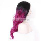 Ombre Red Synthetic Lace Front Wigs Ombre Curly Lace Wigs for African American thumbnail-2
