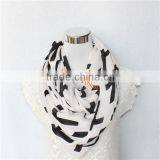 Fashion Sexy Women Jersey Black White Cross Print Infinity Scarf for Autumn Fall Winter Design Cachecol,bufanda Infinito,bufanda thumbnail-1