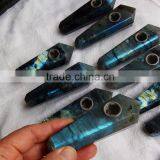 Wholesal Natural Labradorite Crystal Quartz Stone Tobacco Pipe Smoking Smoking