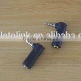 90 Degree 3.5mm Extension Adapter 4poles 24k Gold Plated