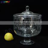 Transparent Mouth Blown Glass Storage Jar