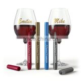 Gold and Silver wine Bottle and wine glass Metallic Marker Pen with blister Card