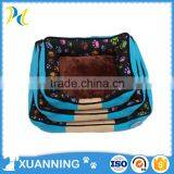 Bulk Luxury Plush Pet Bed Leather Cloth & Plush & PP Cotton Pet Bed Crib Hooded Dog Bed thumbnail-6