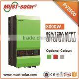 PV3500 10kw 60A or 120A MPPT Charger Pure Sine Wave DC to AC Solar Inverter