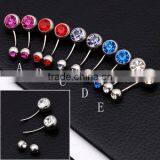 Fashion Stainless Steel Colorful Crystal Body Piercing Jewelry thumbnail-6