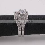 Fashion 925 Silver Jewelry Two Set Pave Setting Ring thumbnail-4