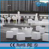 Illuminated Cube Table and Seat Furniture,outdoor Led Plastic Party Chair