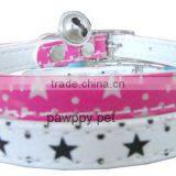 Star Pu Leather Safety Cat Collar With Bell