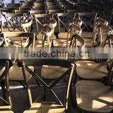 Solid Wood Stacking Cross Back Chair thumbnail-5