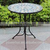 Ornate Mosaic Bistro Set Stone Pattern Coffee Table Outdoor Wedding Furniture thumbnail-2
