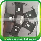 Customize Company Logo Printed Black Drawstring Pouches Wholesale thumbnail-1