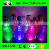 Spray Colored Drinking Glass Bulb Shape Glass Mason Jar With Handle thumbnail-1
