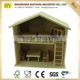 Factory Custom Unfinished Wooden Doll House Wholesale thumbnail-1