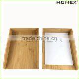 Stackable Bamboo Office Paper Tray / Office File Rack Homex-BSCI thumbnail-1