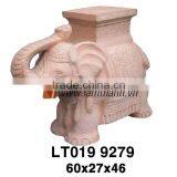 White Wash Vietnam Garden Ornament Color Clay Elephant