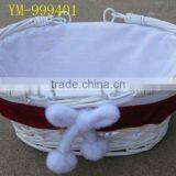 Beautiful Large Wicker Shopping Basket With Lining thumbnail-1